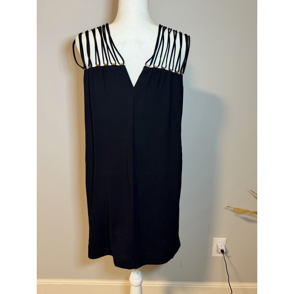 BCBGMAXAZRIA BLACK ARIELLE MULTI-STRAP DRESS LMQ60J53/M961A SZ XS - Picture 4 of 7